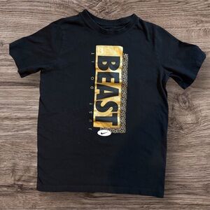 Nike Black Tee with Gold 'BEAST' Design